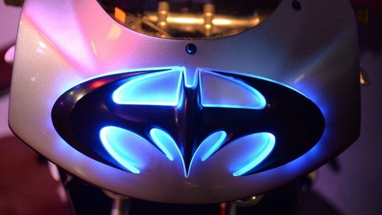 Batman logo on batbike