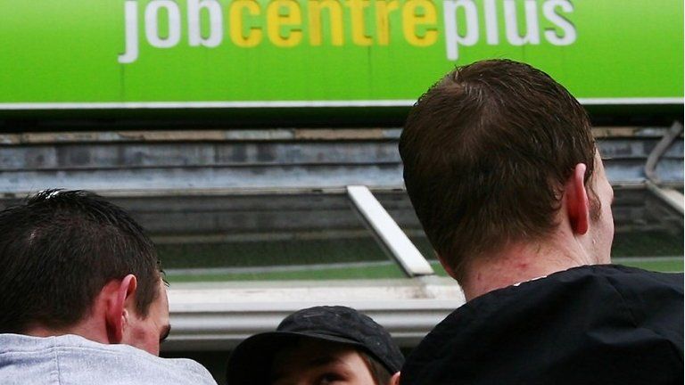 Young people outside job centre