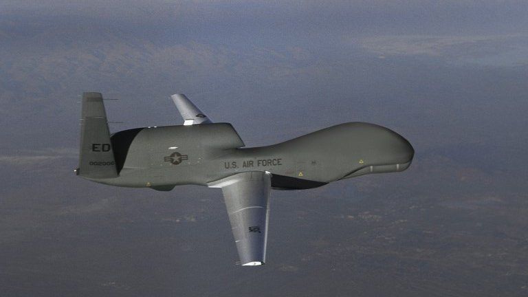 The RQ-4 Block 20 Global Hawk unmanned aerial vehicle (UAV), in an undated photo released on 30 May 2013