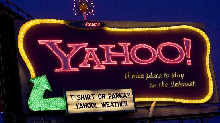 Yahoo neon sign