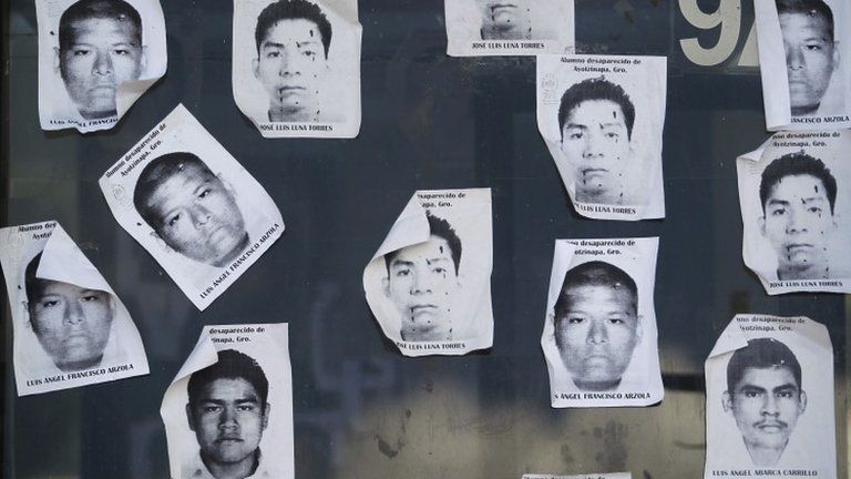 Printouts of missing Mexican students, 9 Oct 14