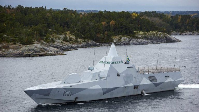 Swedish corvette HMS Visby searches the Stockholm Archipelago, 19 October