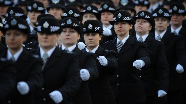 Police officers at passing-out parade
