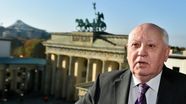 Mikhail Gorbachev at Brandenburg Gate - 8 November