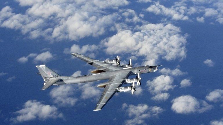 Russian military long range bomber aircraft
