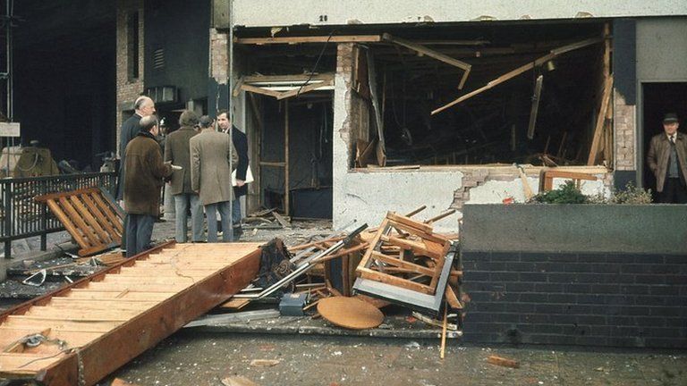 Bombed pub exterior