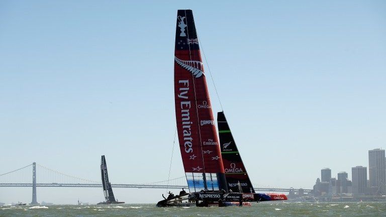 Americas Cup racing in San Fransisco