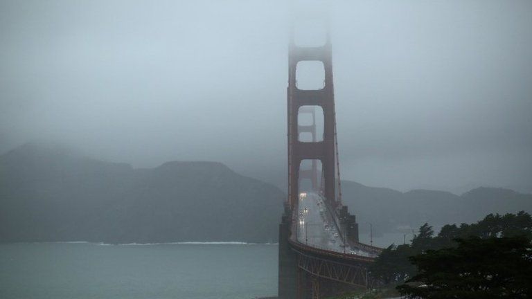 Light vehicle traffic is seen on the Golden Gate Bridge in San Francisco, California 11 De cember 2014