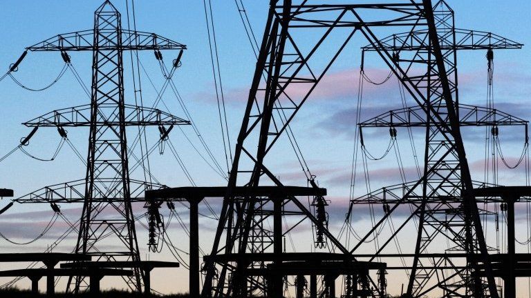 Electricity pylons near Edinburgh