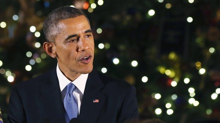 US President Barack Obama appeared in Washington, DC, on 17 December 2014