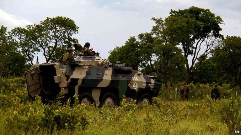 Members of the joint task forces patrol near Concepcion, Paraguay after the deaths of two German ranchers Jan 29 2015