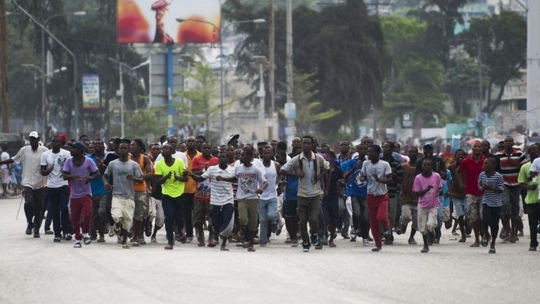 Protesters in Port-au-Prince