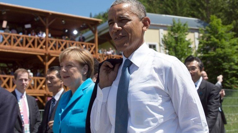 Chancellor Merkel and President Obama at the G7 summit in Germany, 7 June 2015
