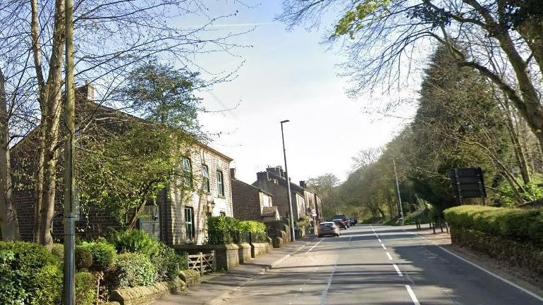 Street view of Huddersfield Road in Saddleworth