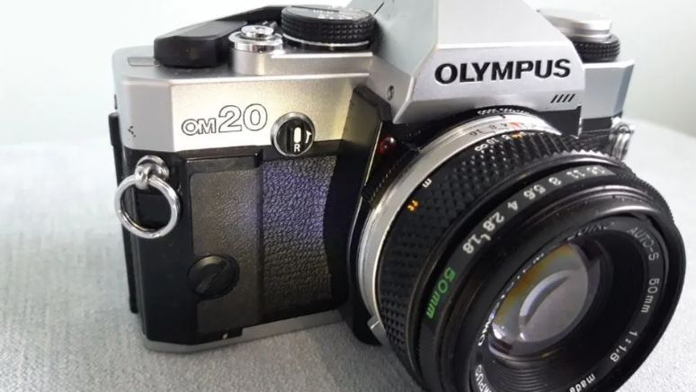 An Olympus OM20 camera