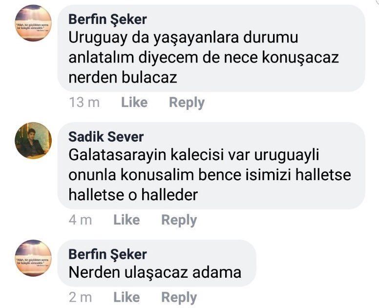 A screenshot of a conversation among Turkish social media users