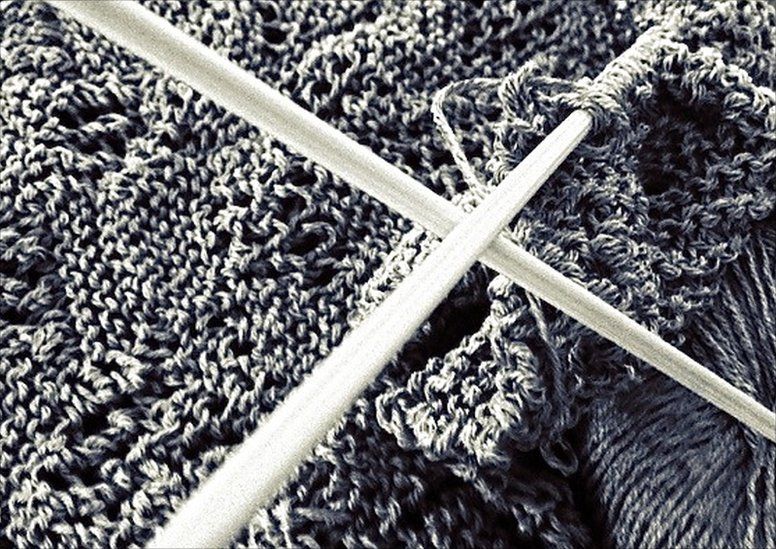 Knitting needles and some knitting
