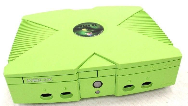 Bright green Xbox gaming console