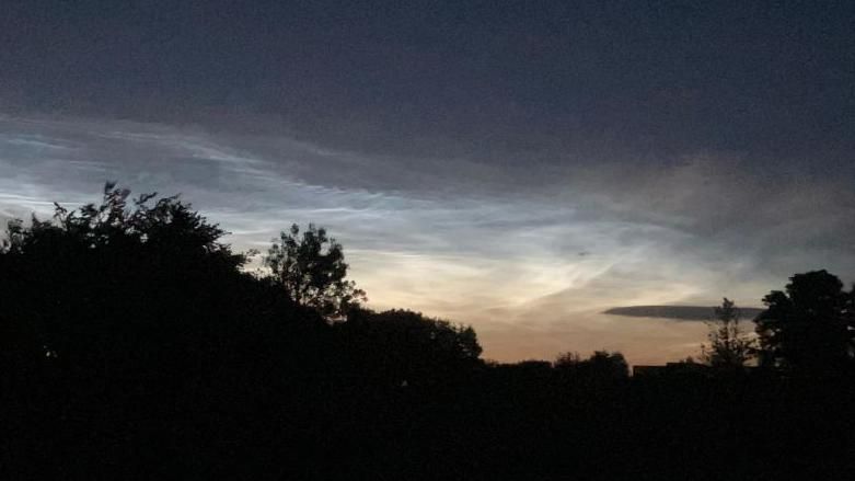 Noctilucent clouds pictured from Coldstream