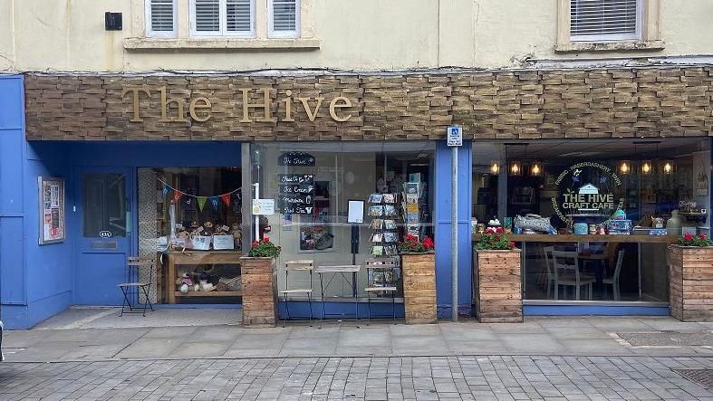 The exterior of the Hive Café in Shepton Mallet