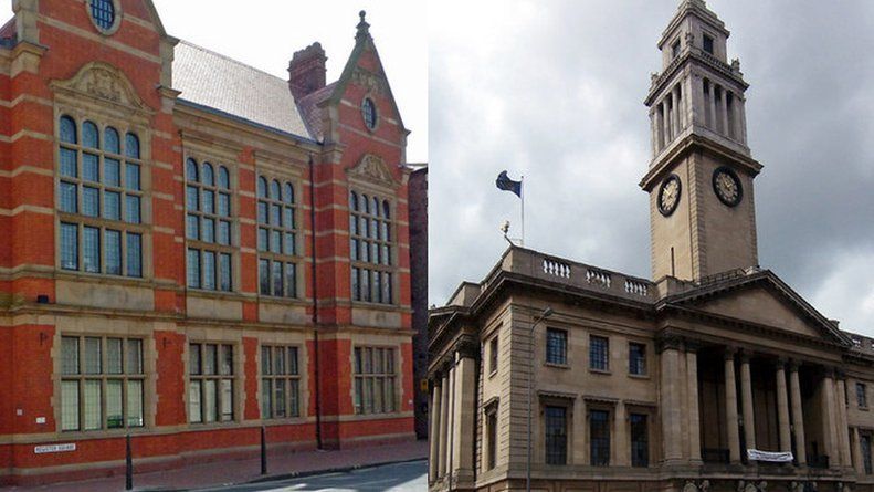 County Hall, Beverley (L), Hull Guildhall (R)