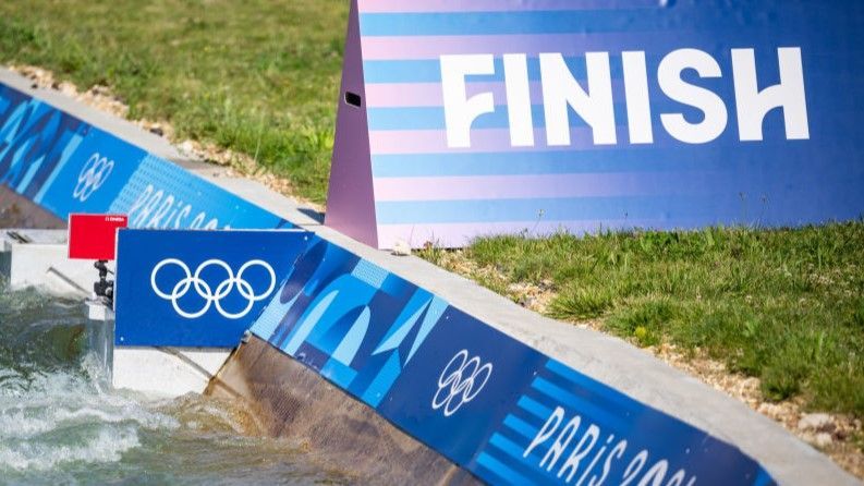 The finish line of the Paris Olympics canoeing