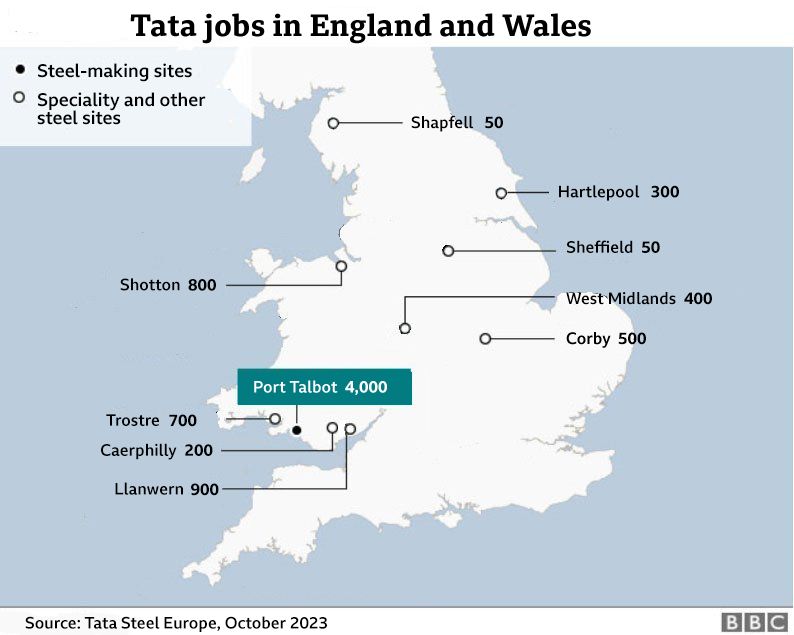 Map of Tata steel locations