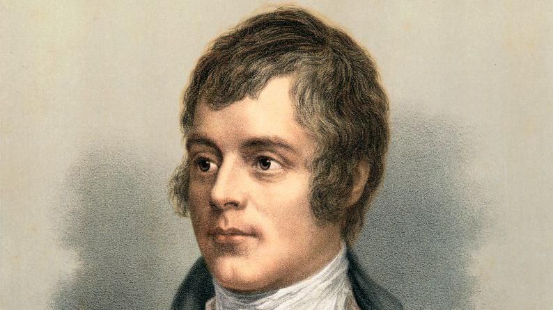 Printed head-shot of Robert Burns