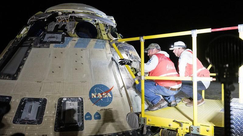 Boeing Starliner spacecraft lands back on Earth - BBC News