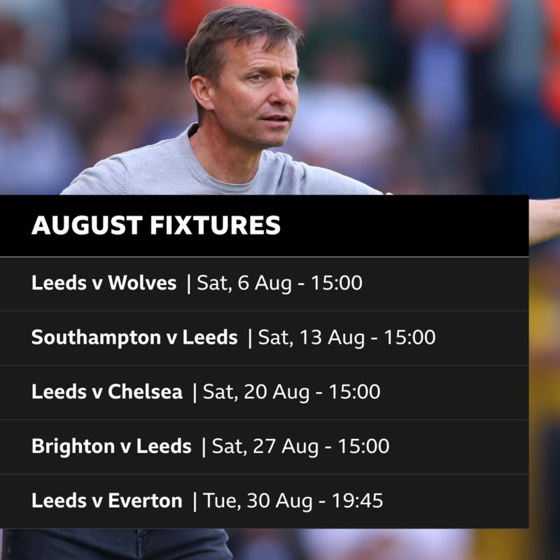Leeds United's fixtures for August - BBC Sport