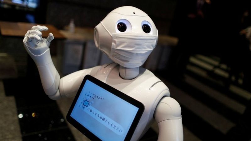 Pepper: Covid robocop: Pepper, friendly robot, gives reminders to wear your  mask - The Economic Times