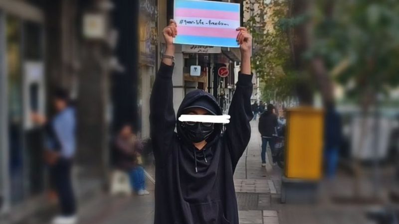 Iran Protests LGBTQ Community Rises Up BBC News    128868510 02 Transflag 003 