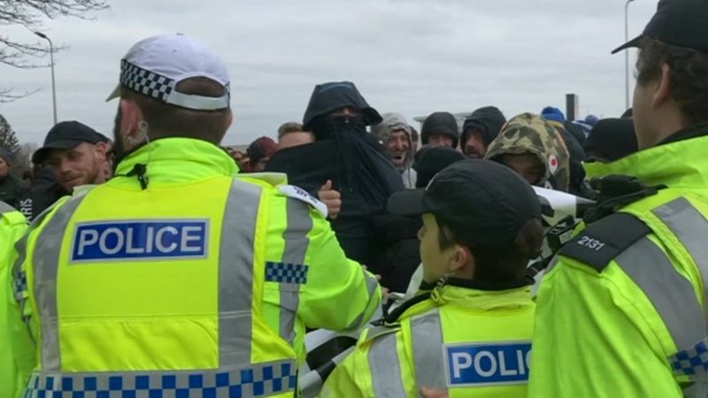 Carlisle Anti Immigration Protest Meets Counter Demo BBC News    128853520 Mediaitem128853519 