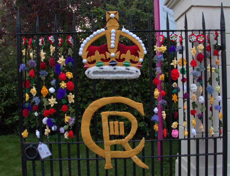 King Charles III Coronation Hertford yarnbombers depict themselves