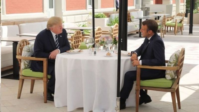 امانوئل مکرون و دونالد ترامپ ظهر شنبه با هم نهار خوردند