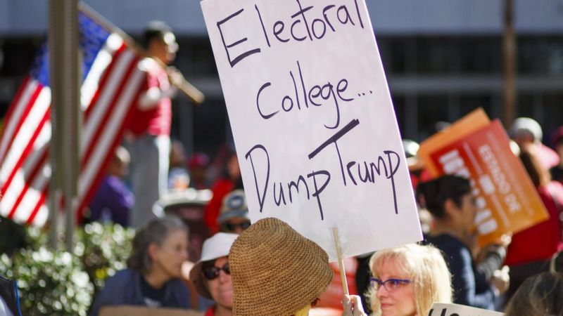 Trump Wins Electoral College Amid Nationwide Protests - BBC News