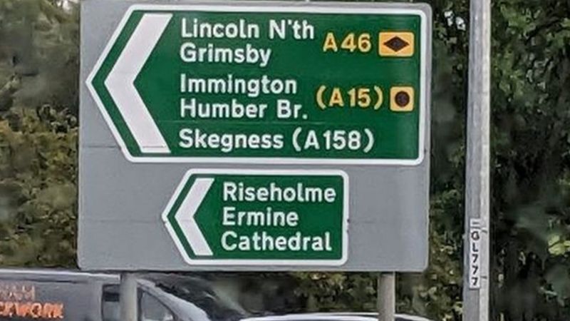 Lincoln: Third A46 road sign blunder sees Immingham renamed - BBC News