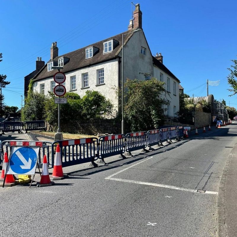 Sherborne A30 closure Gas leak as combine harvester hits pipe BBC News