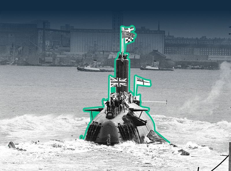 Foto do submarino HMS Conqueror