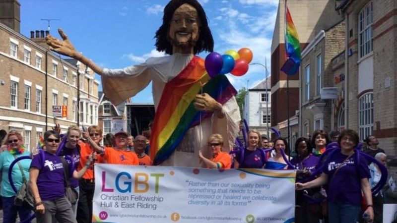 Crowdfunding For Jesus Figure At Uk Pride Event In Hull Bbc News