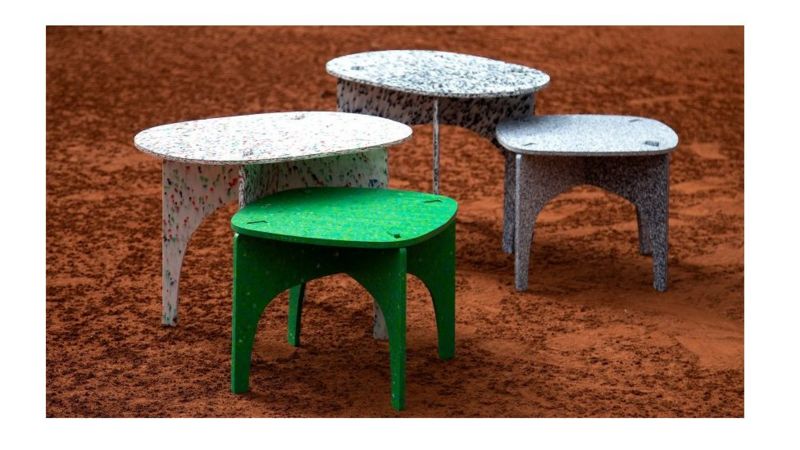 Flat pack furniture made from plastic