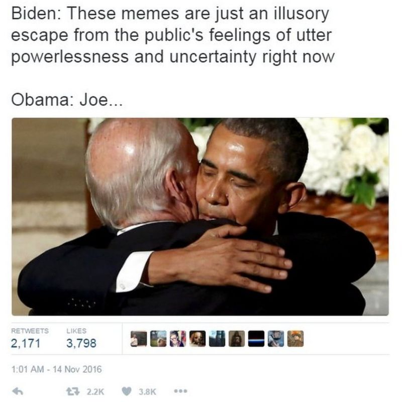 Biden and Obama memes: Jokes on Trump imagined - BBC News