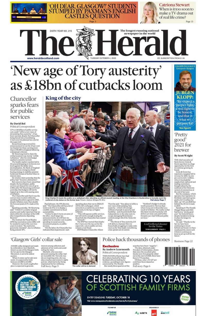 Scotland's Papers: 'New Tory Rebellion' After U-turn On Tax Cut - BBC News