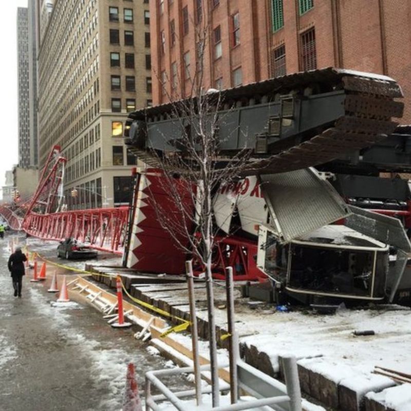 New York crane collapse kills at least one person BBC News