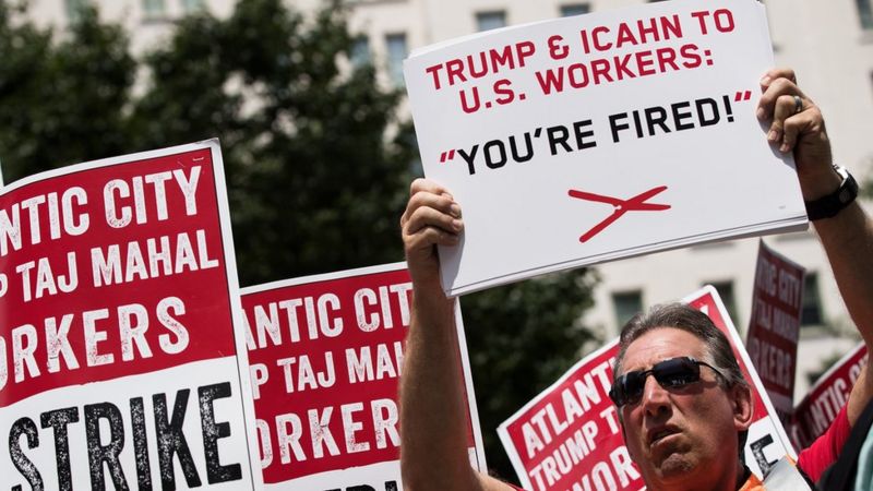 Protesta contra el cierre del Trump Taj Mahal