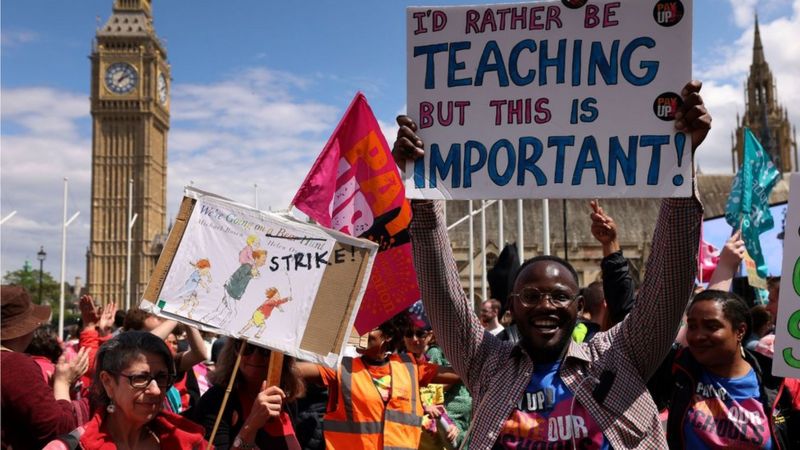 teacher-strikes-in-england-end-as-all-four-unions-accept-pay-deal-bbc