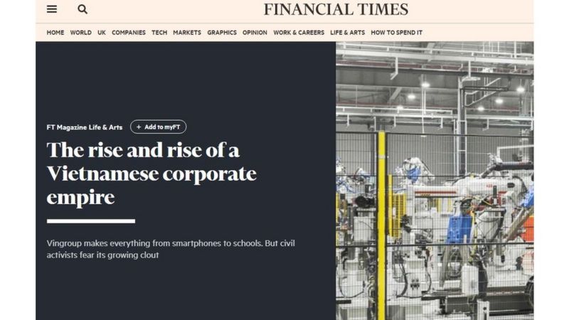Bài đăng trên Financial Times