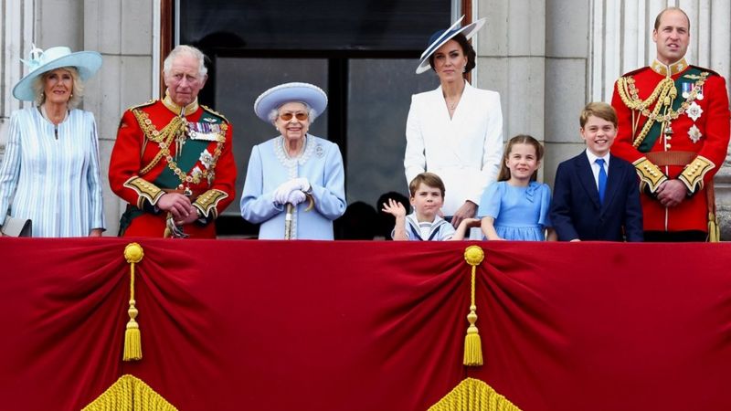 พระบรมวงศานุวงศ์ในงานฉลองสิริราชสมบัติครบรอบแพลทินัมของควีน เมื่อปี 2022