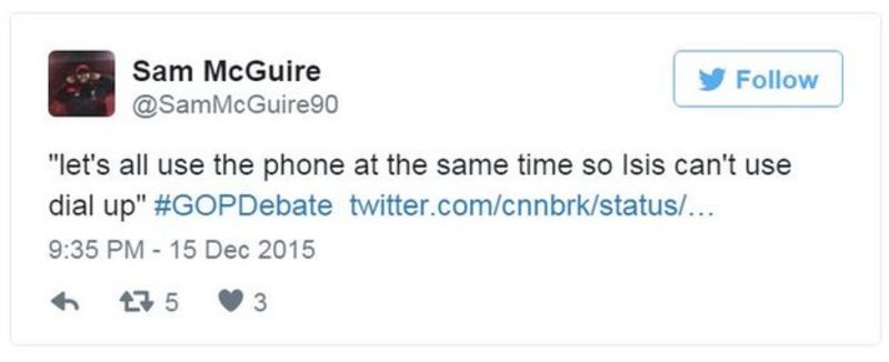 Republican Debate: Tweeters Mock Trump's Internet Call - BBC News