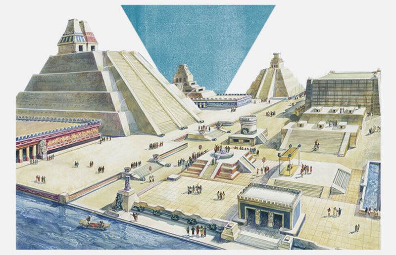 Reproducción de cómo se cree que era Tenochtitlan.